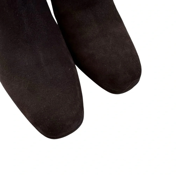 Prada Suede Wedge Boot Logo Side with Zipper Closure Brown Size 40 or US 10 - Picture 4 of 15